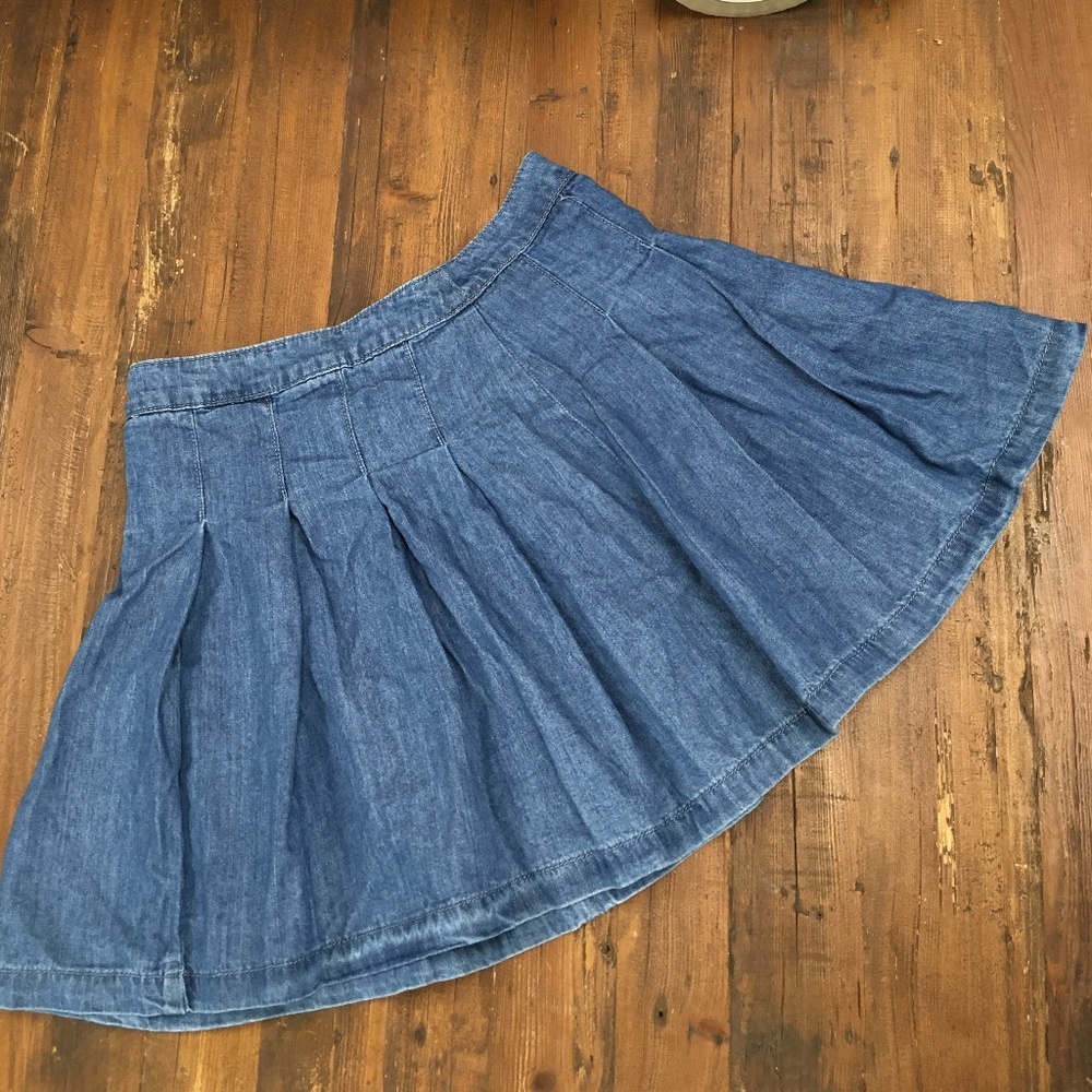 NWT American Eagle Highest Rise Blue Denim Tennis Mini Skirt